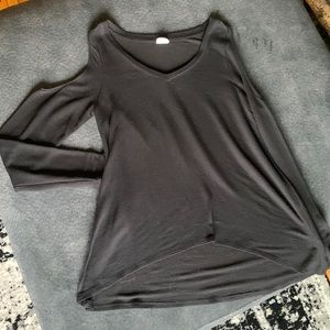 Black cold shoulder long sleeved top.